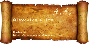 Alexovics Anita névjegykártya